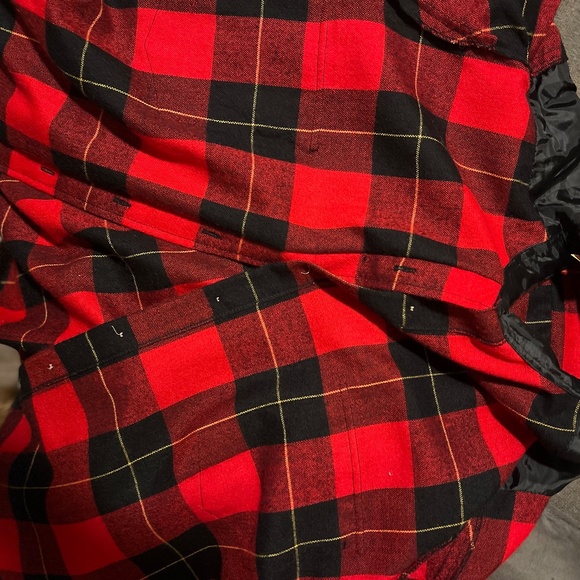 Vintage Chest 52" Red Black Plaid Shirt Wool + Acrylic XL XXL - Picture 13 of 16